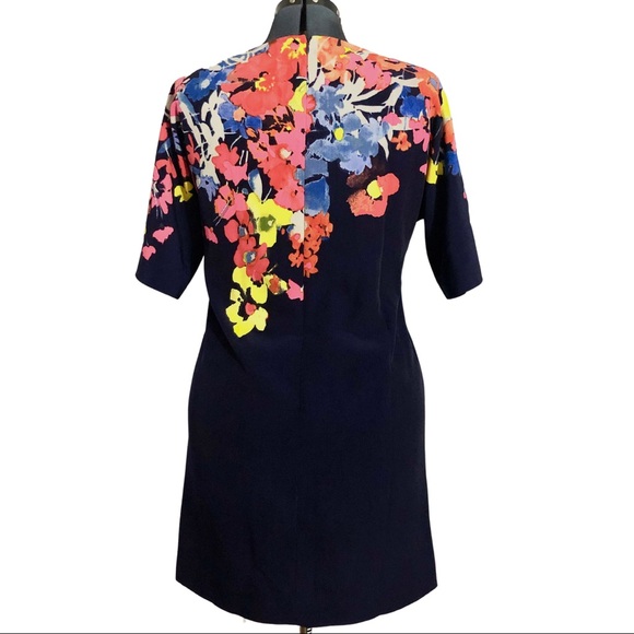 Ann Taylor LOFT | Floral Shift Dress Navy |Size: M - Picture 2 of 9